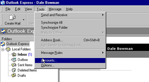 Setting up Outlook Express - Step 1