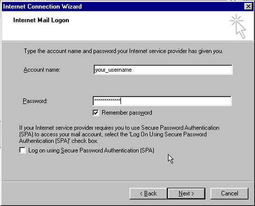 Setting up Outlook Express - Step 6