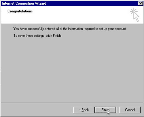 Setting up Outlook Express - Finish